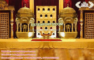 Rajwada mariage événement scène décor accessoires mariage indien Maharaja Temple scène Royal hindou mariage scène décoration - Product Image 2