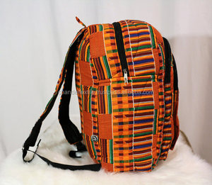 กระเป๋าเป้สะพายหลังลาย Kente แบบแอฟริกัน ทำมือ ผ้าฝ้ายพิมพ์ลายแอฟริกัน ผ้าฝ้ายพิมพ์ลายแว็กซ์ - Product Image 2