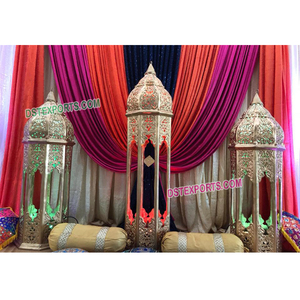 Lampes de scène de mariage décoration de table de mariage lanterne de table de mariage décoration de piliers de lampe marocaine de scène de mariage - Product Image 1