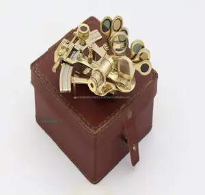 Sextant victorien en laiton massif durable nouveau sextant de poche nautique pour les marins de la marine et les tuyaux fournitures marines - Product Image 1