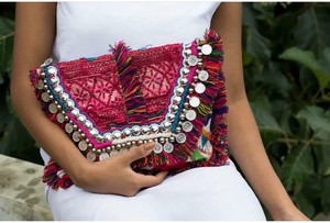 Bolso de mensajero bohemio PARA MUJER DE LA India, bolso de mano hecho a mano con cuentas, fiesta de noche para compras de bolso de mano en la playa, bolsos de hombro afganos - Product Image 2