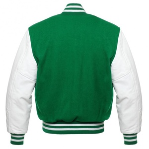 Nouveau design de patchs de broderie OEM personnalisés pour hommes, bombardiers Letterman, vestes universitaires de baseball, manches en cuir de vachette véritable pour le collège - Product Image 5