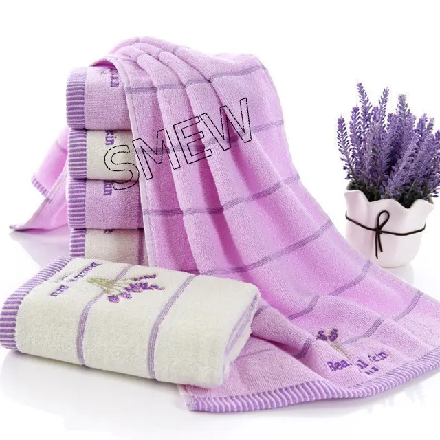 Soft 100% Cotton Lavender Absorbent Terry Hand Bath Beach Face Towel Washcloth