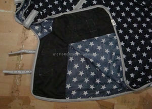 Tapis anti-mouches d'été pour chevaux avec motif étoile Col intégral imprimé en tissu ripstop imperméable Filet de coton Filet de confort pour mouches - Product Image 4