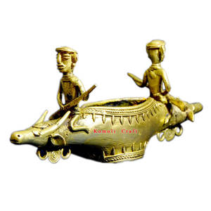 Power play-escultura de aleación de metal, bote de dos cabezas, bronce - Product Image 1