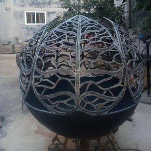 Globe de foyer en acier corten rouge moderne pour décorations de <span class=keywords><strong>jardin</strong></span>, sphère en corten - Product Image 2