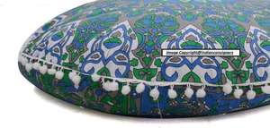 ปลอกหมอนอิงพื้นทำจากผ้าฝ้ายแมนดาลาทำมือตกแต่งบ้าน32นิ้วสีเขียวสวยงามด้วยผู้ส่งของชาวอินเดีย - Product Image 3