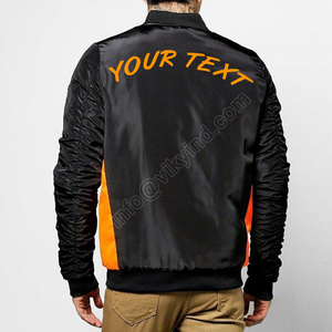 เสื้อแจ็กเก็ตแบบมีแขนเสื้อแจ็คเก็ตผ้าซาตินโพลีเอสเตอร์100% งานตามสั่ง - Product Image 4