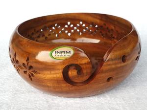 Perceuses et trous sculptés à la main de meilleure qualité, accessoires de Crochet, bol de rangement en fil de bois, 7x4 pouces - Product Image 4