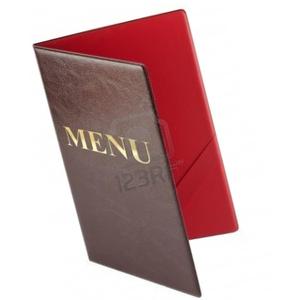 Couverture de menu en cuir véritable personnalisée pour bars et restaurants - Product Image 1
