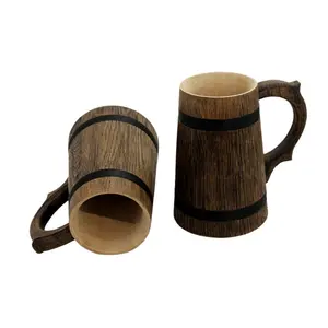 Mug à bière en bois personnalisable, fabrication indienne, livraison gratuite