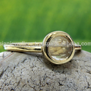 แหวนทองบุษราคัมสเตอริงประดับอัญมณีชุบทอง Vermeil - Product Image 1