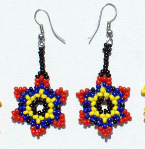 ทำด้วยมือไข่มุกลูกปัดสแตนเลสของชาวเปรูเครื่องประดับแฟชั่น aretes ดอกไม้งามต่างหูลดลงขายส่งทำด้วยมือ - Product Image 1