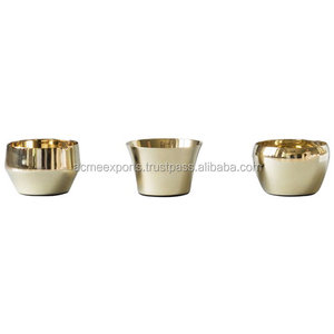Best Quality Brass <b>Tealight</b> Votive Candle <b>Holders</b> Set of 3 with Gold Polished Finished for Home Decor - Product Image 1