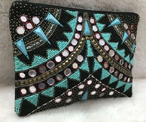 Bolso de mensajero bohemio PARA MUJER DE LA India, bolso de mano hecho a mano con cuentas, fiesta de noche para compras de bolso de mano en la playa, bolsos de hombro afganos - Product Image 3