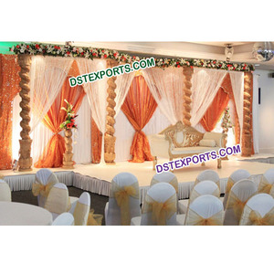 งานแต่งงานไม้เกลียวเสาชุดเวทีงานแต่งงานเปิดไม้เสาStageอินเดียงานแต่งงานเวที - Product Image 1