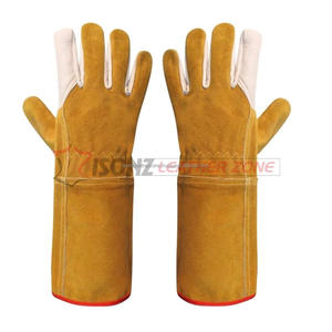 Guantes de Soldadura TIG Mig ISONZ Personalizados de Cuero de Vaca de Primera Calidad, 35CM, Resistentes al Calor, Antivibración, Sin Silicona, para Acero Argonizado - Product Image 5