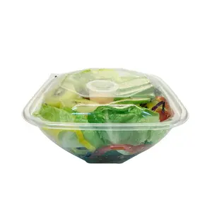 1000 ml plastik ambalaj tek kullanımlık yemek kabı salata kasesi için aperatif kutusu
