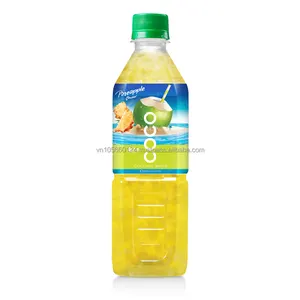 Meilleure Qualité Bon Goût Nutrient Dense Boisson Fournisseur 500ml Pet Bouteille Ananas Saveur Noix De Coco Eau Boisson Gazeuse Plante Premium