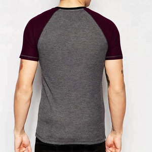 Camiseta cómoda de manga raglán para hombre, cuello redondo, bolsillo en el pecho, informal, BD, tejido liso, liso, teñido, en línea, venta al por mayor - Product Image 2