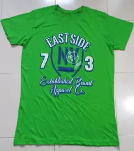 Camiseta estampada de algodón para hombre para adultos, prendas de marca, excedentes de exportación, estilo informal para la temporada de primavera - Product Image 1