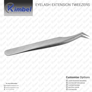แหนบต่อขนตาแบบโค้งพร้อมปลายไฟเบอร์ทำจากสเตนเลสสตีลสำหรับมืออาชีพ - Product Image 3