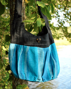 HippieTraditional Half Moon Pattern Bolsos de hombro de tela Bolsos de noche con forro de algodón - Product Image 2