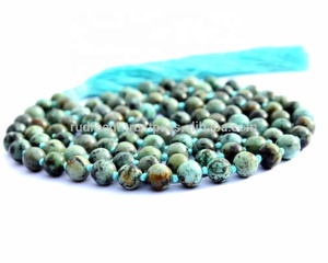 Collar de cuentas Mala turquesa de energía de Chakra de grado Premium, pulido de piedras preciosas naturales, regalo Unisex BOHEMIA de 8mm - Product Image 2