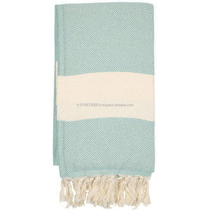 ก้างปลาคลาสสิก Pestemal ผ้าขนหนูตุรกีผ้าขนหนูฮามามขายส่งผ้าห่มโยนผ้าหุ้มผ้าทอ Peshtemal - Product Image 4