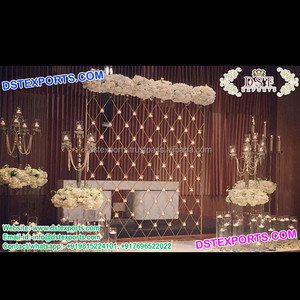 Candelabro de Metal para escenario de boda, telón de fondo ajustado para recepción, decoración de escenario, Rusia - Product Image 3
