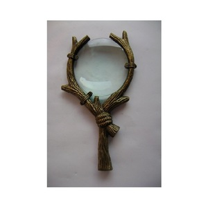 High Quality Silver Plated Magnifying <b>Glass</b> Magnifying Mirror <b>Glass</b> Whole Sale Portable Magnifying <b>Glass</b> Metallic for Sale - Product Image 2