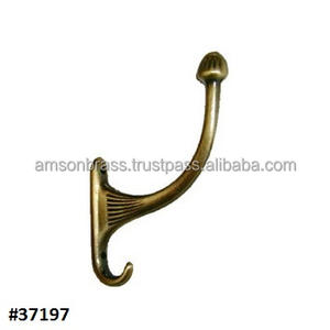 Crochet de manteau en laiton vintage merveilleux crochet de suspension d'intérieur décoration murale ornements dorés faits à la main crochet en laiton - Product Image 6