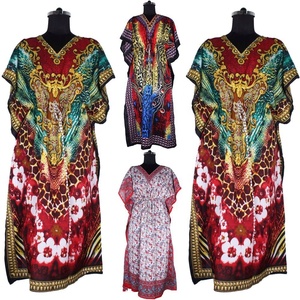 Robe de soirée pour femmes africaines Robes ethniques Robes longues Kaftan pour femmes Caftan imprimé à la main Caftan indien fait main Abaya Kaftan - Product Image 1