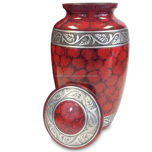 Crimson-urna de cremación para cenizas, Color burdeos, brillante, pulido, calidad prémium, con bolsa de terciopelo y caja - Product Image 4