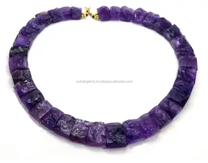 สร้อยคอพลอยอเมทิสต์ธรรมชาติแบบหยาบ,ราคาส่งจาก Druzy - Product Image 1