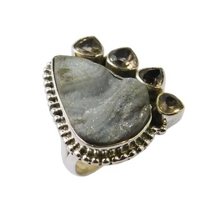 Bijoux faits à la main en argent sterling pur 925 Desert Durzi Multi Gemstone Rings Eternity Vermeil Ring Wedding Jewelry Supplier - Product Image 1