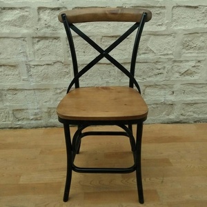 Chaise de Restaurant industrielle en métal, avec siège et dossier en bois, style européen - Product Image 5