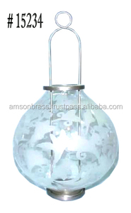 Low Price High Quality Hot Selling Home Decorative Metal Hanging Lanterns Ball Shaped <b>Glass</b> Hanging <b>Candle</b> Lantern - Product Image 3