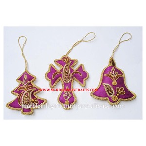 Zari Embroidery <b>Decorative</b> <b>Christmas</b> Tree Ornament - Product Image 1