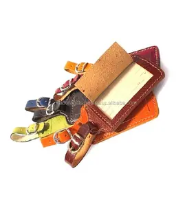 Bulk cheap leather luggage tag in different colors