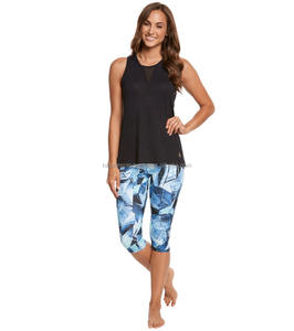 Custom Made 3D Printed Sublimated <b>Women's</b> Mid Waist <b>Capri</b> Yoga <b>Pants</b> Leggings - Product Image 1