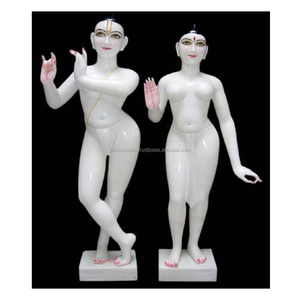 Blanco puro señor Radha Krishna estatua - Product Image 1