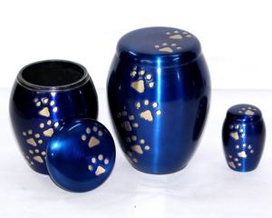 Urne funéraire pour animaux de compagnie de style américain avec empreinte de patte de designer, bleue, durable, avec garantie de 2 ans, modèle 2520-a par ZHE - Product Image 5