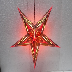 Lámparas de estrellas de papel impresas de Navidad de varios colores decoraciones navideñas de varios colores lámparas de estrellas de papel impresas nuevas estrellas de papel - Product Image 2