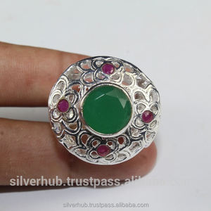 925 Sterling <b>Silver</b> Statement <b>Ring</b> Natural <b>Emerald</b> Gemstone <b>Silver</b> <b>Ring</b> for Women Handmade Solid <b>Silver</b> <b>Emerald</b> Green Stone <b>Ring</b> - Product Image 3