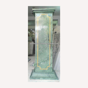 Pedestal decorativo de mármol verde, hecho a mano - Product Image 1