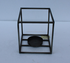 <b>Black</b> Powder Coated Iron Tea Light Candle Holder Wedding Decor Metal Candle Jars & <b>Lanterns</b> - Product Image 1