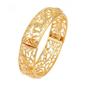 Grosir Perhiasan Bagus Murah Gelang Pernikahan Naga Berlapis Emas untuk Wanita