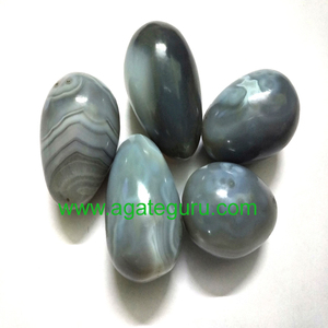 Ágata natural Cristal Yoni Huevo Masaje Huevo Cristal Gris - Product Image 1
