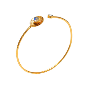 Brazalete de joyería de plata de ley 925 chapado en oro de diseñador hecho a mano brazalete de moda para compromiso de aniversario de boda. - Product Image 1